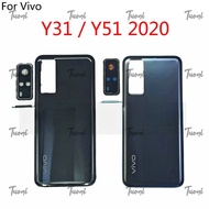 For Vivo Y31 Y51 2020 Y51A Battery Back Cover Housing middle frame With side Button Lens Camera Fram