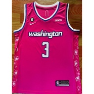 2023 new NBA men's Washington Wizards #3 Bradley Beal embroidery basketball jerseys jerseys pink