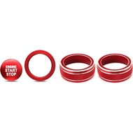 Tocatus Bling Engine Push Start Stop Button AC Switch Knobs for 2019-2025 Toyota Rav4, Red Aluminum 