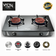 Yisin IGT Infrared 2 Burner Tempered Glass Gas Stove with Eco Mode SIRIM Approved ( 2 Years Warranty )