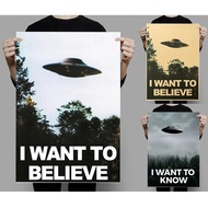 I WANT TO BELIEVE The X Files Art Posters and Prints UFO Retro TV Series Print Canvas Painting Decor