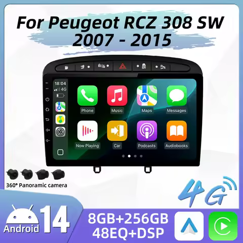 Carplay Auto For Peugeot RCZ 308 SW 2007 - 2015 408 2012-2020 Car Radio Android Car Multimedia Playe