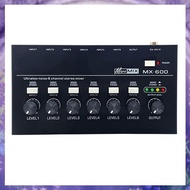 (GPBS) 6 Channel Ultra Low Noise Stereo Line Mixer Mini Professional Sound Mixer Power Supply DC5V E