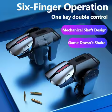 1 Pair G21 6 Finger Mobile Game Trigger For PUBG Game Controller Gamepad Joystick Aim Shooting L1 R1