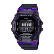 全新CASIO卡西歐 G-SHOCK 藍牙半透明 黑x紫 經典方型 運動系列 GBD-200SM-1A6 歡迎詢問