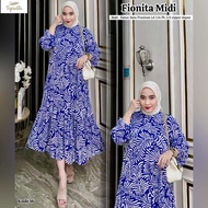 FIONITA MIDI DRESS. Bahan Katun Zara Premium. LD.112 PJ.115. Ziper Depan.