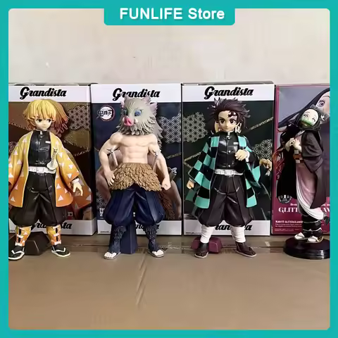 ROS Series 24cm Tanjirou Zenitsu Inosuke Nezuko 4-Character Set Prize Display Model - Anime Collecti