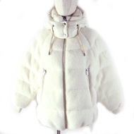 全新未使用 MACKAGE 24AW EDANA-TD 刺繡Logo連帽羽絨服，米白色，L碼，含衣物。強烈推薦。