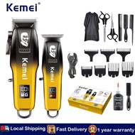 Kemei Professional Hair Clipper For Men Adjustable Cordless Electric Hair Trimmer Rechargeable Hair 