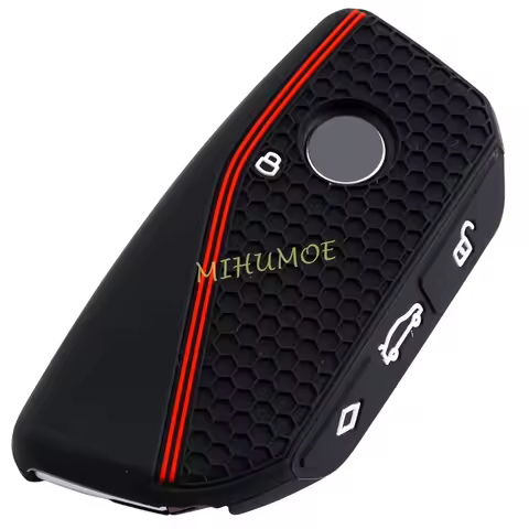 Silicone Car Key Fob Case Cover Chain Ring Holder For BMW 218i 220i 740i 760i 5-Series G60 X1 X2 X5 