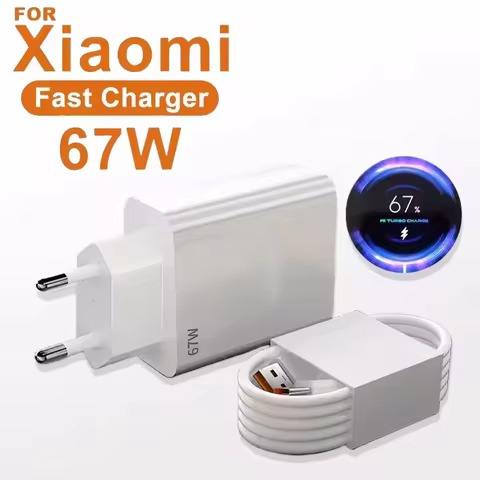 67W USB Fast Charger With 6A Type C Cable Phone Power Adapter For Xiaomi Mi 12 POCO X5 X4 Pro Redmi 