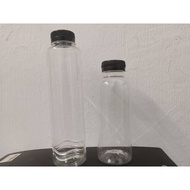 JUICE BOTTLE PLASTIC 300ml/ 400ml , VITAMILK JUICE, MILK TEA, PENUTUP HITAM, CAP WATER PET BOTOL