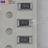 10PCS Taiwan-Grade 2.4R ±1%, 1206 SMD Resistor (2R40)
