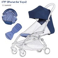 175° Stroller Hood&amp;Seat Liner For Babyzen Yoyo Canopy Cover Cushion Fit YOYO2/YOYA Pram Sunshade 1:1 Fabric Stroller Accessories