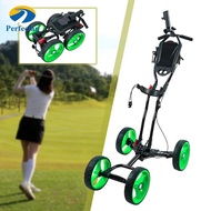Perfeclan Golf Cart Golf Push Trolley Foldable 4 Wheel Golf Pull Cart Golf Accessories