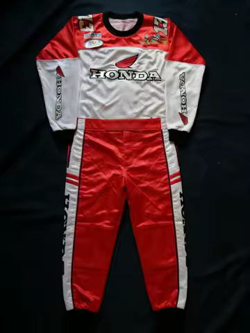 2026 Fashion Honda Vintage Motocross Racing Long Sleeve Motorcycle Tee & Pants Breathable Quick-Dry 