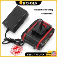 IFONSEN 588VF 10000mAh Lithium Li-ion Battery Cordless Drill Battary Reciprocating Saw Rechargeable 