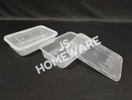 MW S500 - 500ml Rectangular Plastic Disposable Food Container (50pcs±) / Bekas Bungkus Plastik
