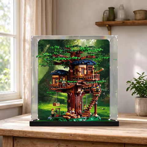 Clear Acrylic Display Case for Lego 21318 Treehouse, Dust-Proof Model Showcase, Home Office Decor, C