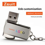 U Disk 32g Waterproof Music u Disk 8g16g Metal Rotating 4g Lettering logo Making 64G Flash Drive