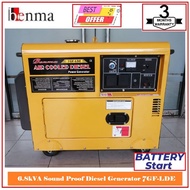 BENMA 6.8kVA Sound Proof Diesel Generator 7GF-LDE - Battery Start - 3 Months Local Warranty -