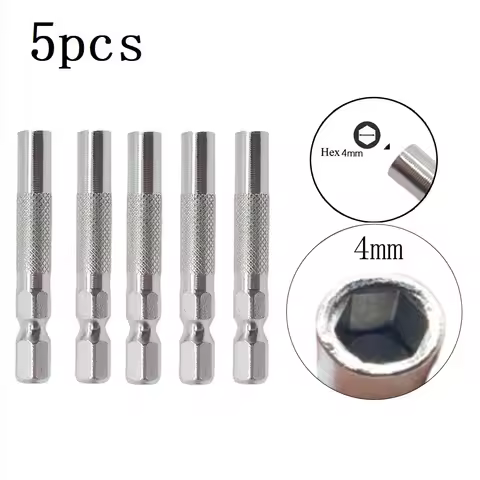 5pcs 6.35mm 1/4" Insert Bit Adapter To System 4mm 4 Screwdriver Micro Bit Adapter Magnetic Holder Fo