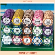[Ready Stock ]  Premium Monte Carlo Casino Poker Chips Poker Set Monte Carlo Texas Holdem Poker Game