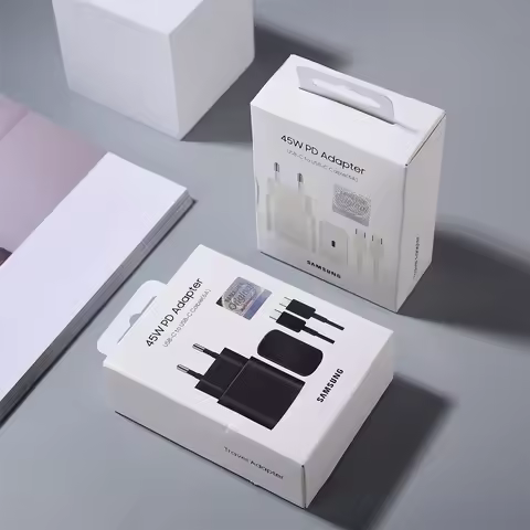 SAMSUNG 45W Super Fast Charger EU Power Adapter 5A PD Type C Cable for Galaxy Z Flip Fold 6 5 4 3 S2