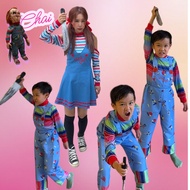 Halloween Ghost Doll cos Resurrection Chucky Horror Clown Cosplay Costume