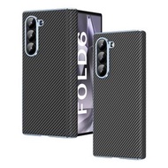 全城熱賣 - 適用於三星 Galaxy Z Fold6 5G 雄風系列 電鍍碳纖紋摺疊手機殼帶鉸鏈（黑色）