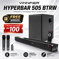 Best Deal Vinnfier VF Hyperbar 505 BTRW Wireless Soundbar Wireless Subwoofer Karaoke + WB505 UB Wire