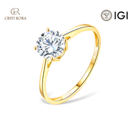 1-2 กะรัต แหวนหมั้นเพชรทรงโซลิแทร์ 4 กรงเล็บสุดคลาสสิก น้ำหนัก ในทองคำเหลือง 14k,พร้อมใบรับรอง IGI,แ