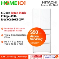 Hitachi 6 Door Japan Made Fridge 474L R-WXC620KS