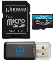 Kingston Canvas Go Plus U3 V30 A2 64GB MicroSDXC Memory Card Works with DJI Avata, Mini 3 Pro, DJI R