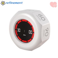 REFINEMENT Automatic Rotating Timer, 1/3/5/15/30/60/90min 3 Volume Adjustable USB Rechargeable Timer