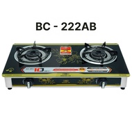 BOSCHER BC-222AB Standard stainless steel double throat gas stove - high durability. Luxury 3D print