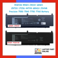 PKWVM 95WH C903V 68WH CR72X 17C06 447VR 68ND3 J0VNR For Precision 7550 7560 7750 7760 Laptop Battery