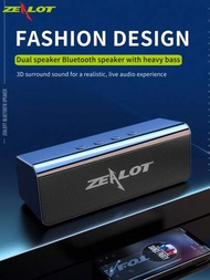 Zealot S31家用便攜式無線雙扬聲器,10w高功率,配備2200mah電池,可與tf卡/usb閃存盤/aux兼容,長時間電池連接播放,適用於手機/平板電腦/電腦/電視