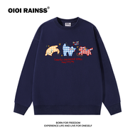 เสื้อสเวตเตอร์คอปกกลมแขนยาวผู้หญิง OIOI RAINSS ทรงหลวม ทรงเข้ารูป ทรงตรง ผสมผ้าฝ้ายและขนสัตว์ ฤดูใบไ