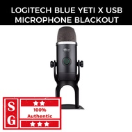 Logitech- Blue Yeti X Professional USB Mic Blackout | Blue yeti X | Wireless USB mic | Logitech Blue