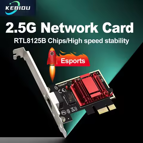 2.5G PCI-E Network Card RTL8125B Chip Gigabit Ethernet PCI Express Network Card 10/100/2500Mbps 1Gbp