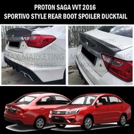 PROTON SAGA VVT 2016 SPORTIVO STYLE REAR TRUNK SPOILER DUCKTAIL FIBER SKIRT LIP BODYKIT