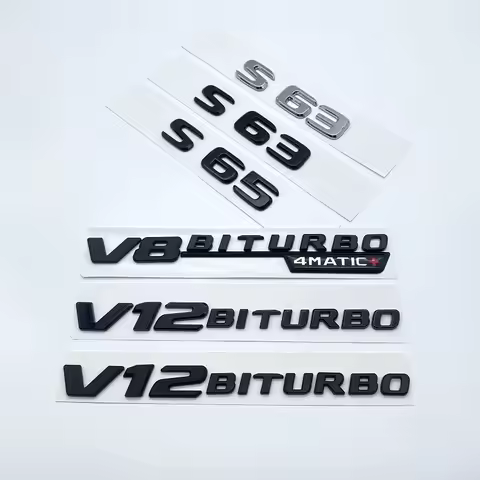 3D Letters S63 S65 V12 Biturbo V8Biturbo 4matic+ ABS Emblem for W222 W223 Car Fender Trunk Logo Stic