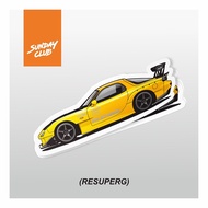 Sunday Club - Sticker Unit RESUPERG JDM Car Mazda RX7 Hot Wheels