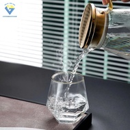 Set of 6 very pretty angular glass cups with round mouths - 6 angular glass cups