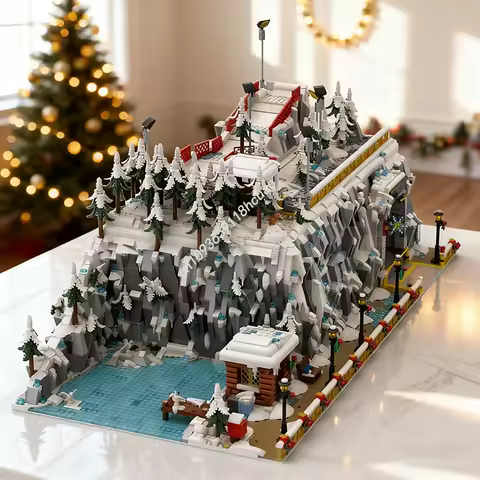 5412pcs MOC Winter Bay Seasonal Christmased Model Building Blocks Christmas Gifts Architecture Toys