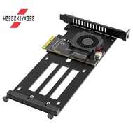 PCIe 5.0 X4 to E1.S/E3.S (EDSFF Gen-Z) SSD Adapter Card with Cooling Fan