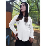 Hodie wanita | hodie lengan panjang rib wanita | atasan hodie knit polos | top hodie wanita