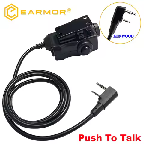 EARMOR M51 Push-To-Talk PTT Adapter Airsoft Tactical Headset Kenwood (for Baofeng) Plug Tactical Hea