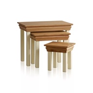 [Freeship][Trả góp 0%] Bộ bàn trà sofa xếp lồng phòng khách IBIE Country Cottage gỗ sồi màu kem nóc 